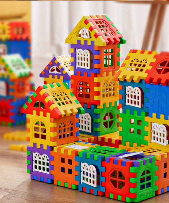 Colorful Large House Building Blocks, Window Design Toys, Creative Large House Building Block Toys Halloween Christmas Gifts