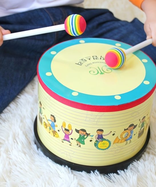 1pc 8-Inch Colorful Floor Tom Drum with 2 Mallets, Music Percussion Instrument for Youngsters, Ideal Christmas Birthday Gift, No Case Included