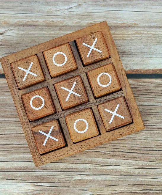 1pc 2 Packs of 2 Tic Tac Toe Wooden Board Games, Featuring X And O Blocks, Suitable for Play, Family Games, And Adult Game Nights, As Well As Party Activities