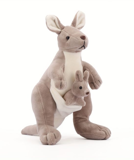 2-In-1 Kangaroo Family Plush Toy Adorable Kangaroo Mommy And a Mini Kangaroo Stuffed Animals Plushies Australian Kangaroo Plush Doll Perfect Halloween, Christmas, Thanksgiving, Easter Gifts