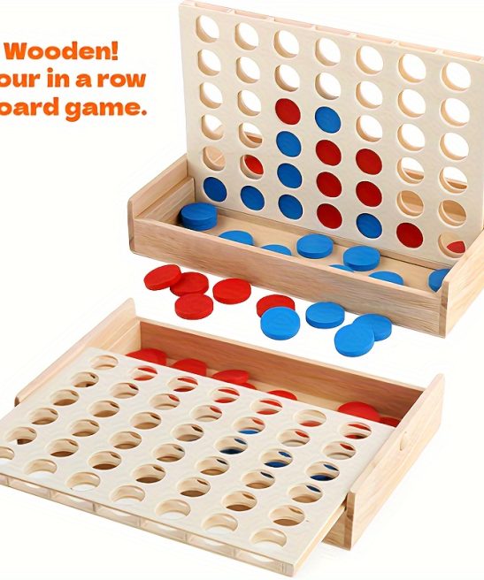 Four-In-One Deluxe Edition Wooden Puzzle Chess Set - Handcrafted with Crude Wood, Perfect for Family Bonding And Interactive Play - Exquisite Christmas Gift Idea.Halloween Gifts