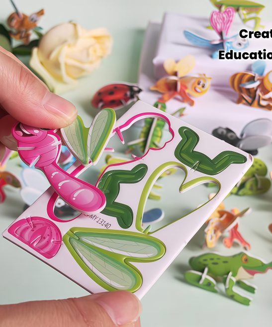 50pcs 3D Insect Puzzle Toys, Kids' Creative DIY Assembly Educational Toys Suitable for Holiday Parties, Birthday Party Gifts
