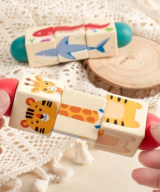 Early Education And Intelligence-Boosting 3D Rotating Matching Puzzles for Infants, a Grasping Toy for That Encourages Hands-On And Brain Activities, Featuring Ocean And Animal Themes